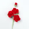Crochet flower knitted rose flowers bouquet roses artificial flowers bouquet wedding party home decor brithday gift 4