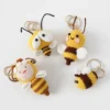 Funny crocheted keychain kintting bee keychains cute backpack pendants car key ring handmade key chain friend gifts 2