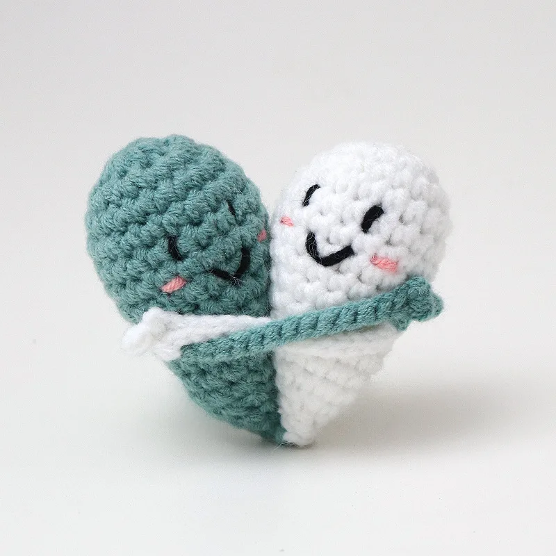 Cute crochet doll kintted heartshape doll finnshed hand woven toy knitted hearts love doll funny gifts 4