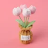 Retro crochet sunflowers artificial flowers decoration handwoven crochet plants kintted flower table decor 6