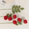1pc rose knit flower creative crochet flowers bouquet crochet woven flowers wedding decor gift home decor 3