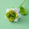 1pc crochet rose flower graduation bouquet romantic knitting flowers finished artificial plant wedding decor gift 6