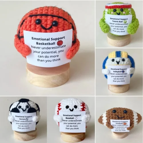 Crochet Positive Energy Golf Ball Doll With Card Home Room Decor Handmade Knitted Basketball Desktop Ornament Christmas Gifts 1 Crochet positive energy golf ball doll with card home room decor handmade knitted basketball desktop ornament christmas gifts 1