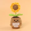 Cute crochet sunflowers with potted funny kintted flower car table decor handwoven plant gift graduation gifts 3