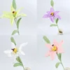 2025 lily crochet flowers creative lily crochet flower bouquet kintted plant wedding decor table home decor gift 2