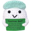 Crochet golf doll ornament home room decoration handmade knitted positive energy golf doll with card christmas party gifts 1