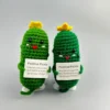 Handmade emotional support pickle positive cucumber dolls home decoration funny kawaii yarn knitting gifts living room decor 2