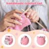 Cute handcrafted knitted cat doll with card room decor crochet positive cat doll ornament christams gifts home decoration 6