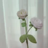 Mini rose crochet flowers creative knitted flowers crochet woven flower bouquet wedding party home decor gift 5