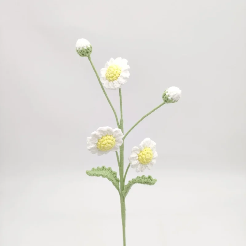 Daisy crochet flowers bouquet cute knitting flowers creative artificial flower handwoven plant table home decor 4