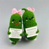 Handmade emotional support pickle positive cucumber dolls home decoration funny kawaii yarn knitting gifts living room decor 1