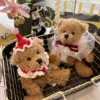 High quality toy cartoon brown teddy bear plush cute animal themed parties toys nursery bed room bed decor great gift for kids 4