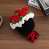 Rose sunflowers plush plants crochet finished knitted creative holding bouquets valentine mothers' day birthday graduation gift 6