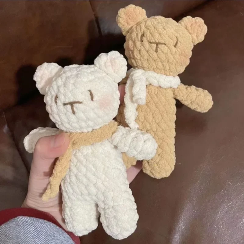 Handmade crochet bear stuffed knit and crochet toy knitting amigurumi knitting needles hook finished children's birthday gift 3