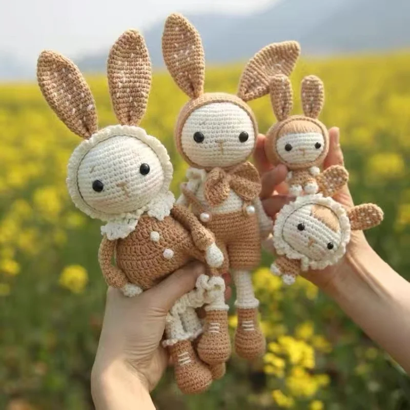 Rabbit knitting material crochet kit diy knitting doll needlework crocheting craft kits yarn handmake pattern 1