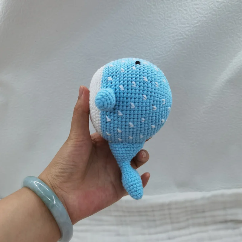 1pc baby nursing cute cartoon crochet whale pendant rattle for baby mobile pram crib ring accessories newborn grasping toys slee 3
