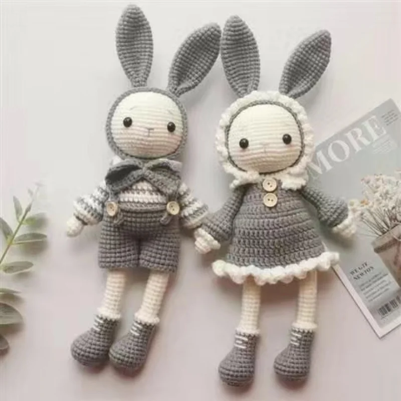 Handmade knitting rabbit materials crochet for knittin dolly knit and crochet craft set kit yarn knitting for beginners 6