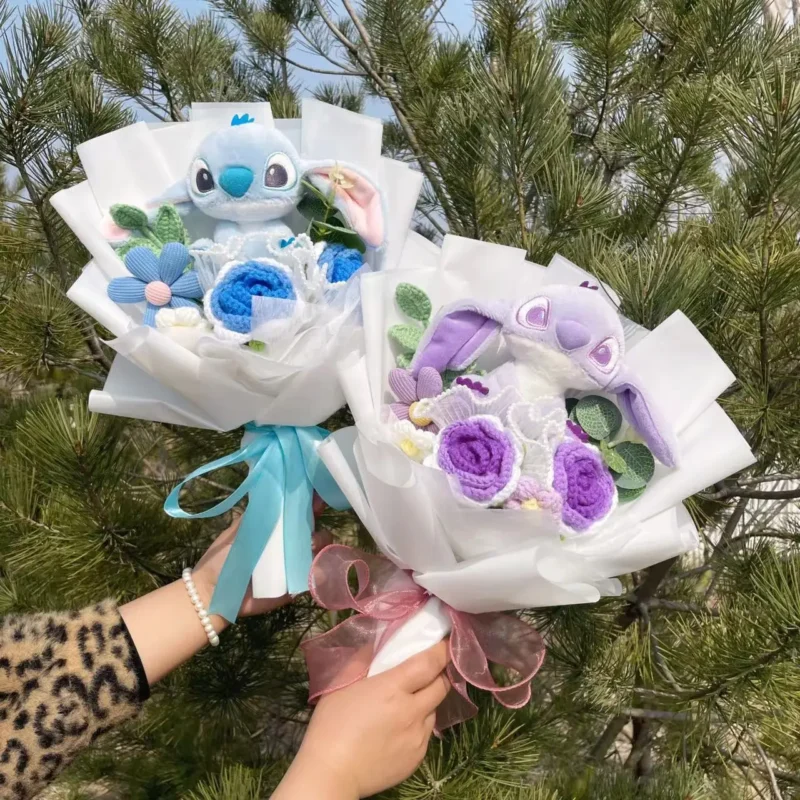 Anime stitch plush bouquet stuffed super soft kids doll christmas birthday valentine graduation gifts 3