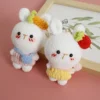 Handmade creative crochet stuffed key chain kawaii knitted cartoon pig bunny doll key ring pendant car schoolbag keychain 4