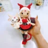 Diy doll kit handmade knitting amigurumi demons girl doll crochet hook yarn material set with pattern in english crafts ornament 4