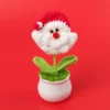 Stuffed plants santa claus handmade crochet knitted flowers pots table home decoration christmas birthday gifts for kids 4