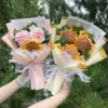 Finished knitted flowers sunflowers crochet bouquet creative knited flowers valentine mothers' day birthday graduation gifts 3