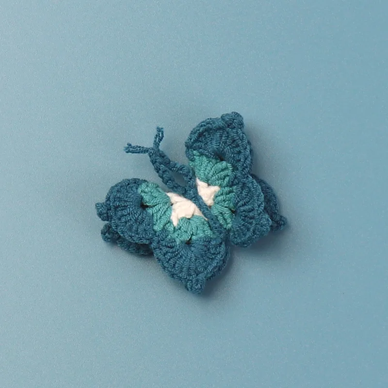 1 10pcs knitting butterfly diy clothes appliques crochet patches accessories handmade crochet craft amigurumi hair clip decor 4