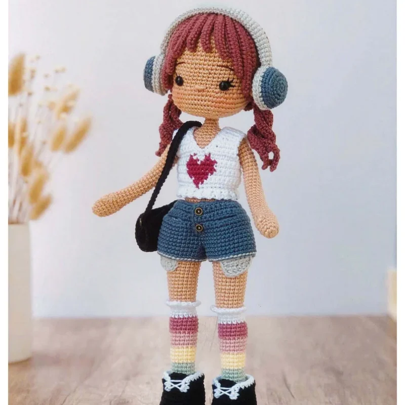 Crochet girls amigurumi crochet doll hook material set knitting yarn for home accessories pattern craft toy handmade ornaments 3
