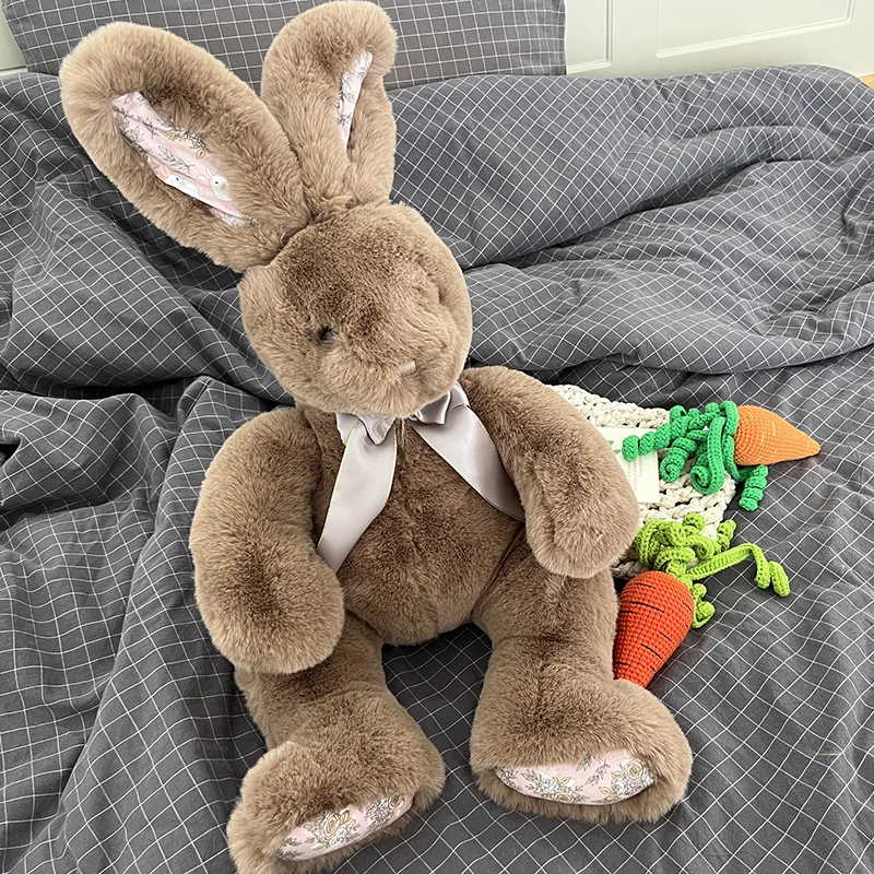 Long ears rabbit plush animals toys stuffed bunny bow knot soft doll baby kids accompany sleep toys for kids birthday gifts 4