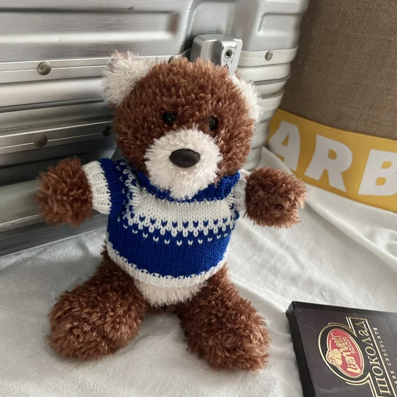 New teddy bear plush doll toys lovely little bear doll in sweater for valentine's day birthday gift child holiday baby toys 3