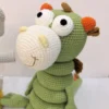 Crochet dinosaur stacking tower toy plush toys organic cotton baby educational toy, montessori inspired stacking game for toddle 3