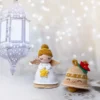 Reversible christmas angel and bell amigurumi christmas ornament knitting santa claus reindeer doll materials set christmas gift 4