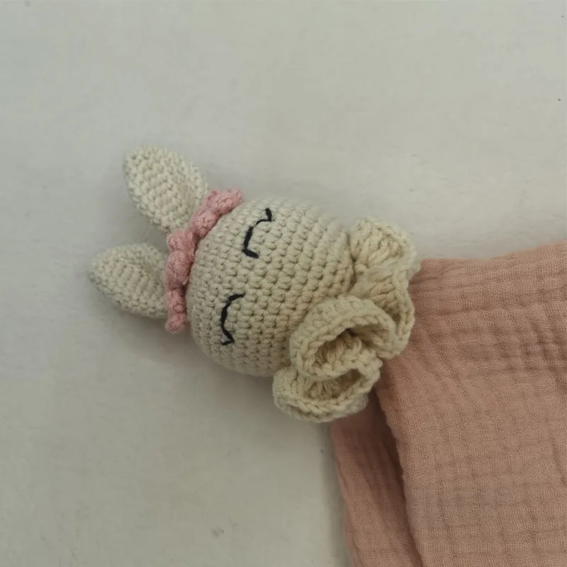 Baby soother appease towel bib soft animal rabbit sleeping doll teether infants soft comfort sleeping nursing cuddling blanket t 5