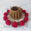 Handmade hook flower crochet rose coaster knitting crafts diy yarn crafting supplies creativity desktop decoration holiday gifts 3