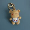 Mini handmade creative crochet stuffed key chain kawaii knitted cartoon bear doll key ring pendant car schoolbag keychain 5