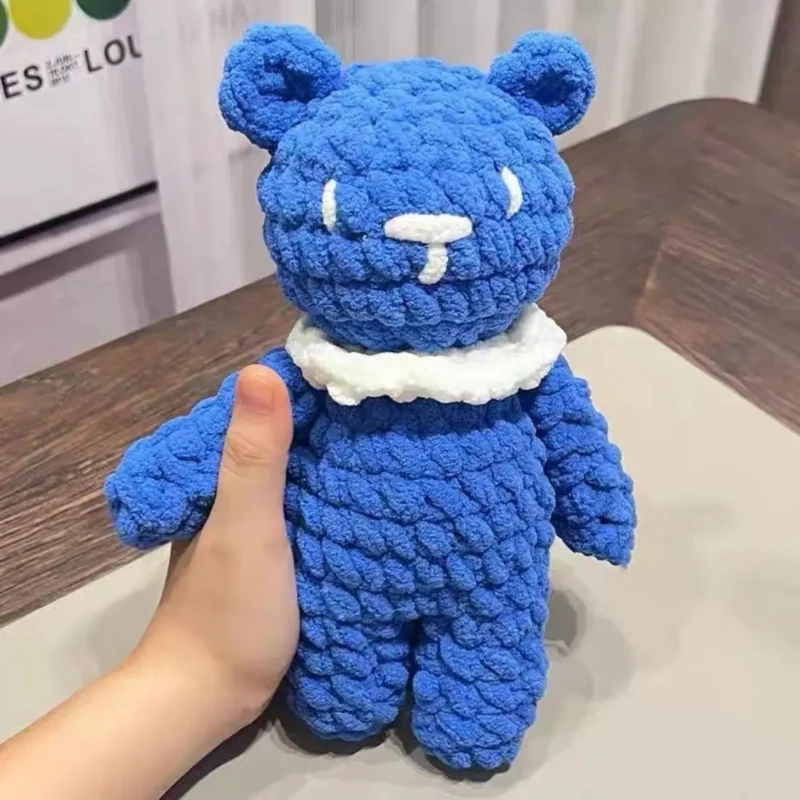 Handmade crochet bear stuffed knit and crochet toy knitting amigurumi knitting needles hook finished children's birthday gift 4