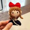 Handmade knit couple characters keychains creative diy knittin dolly hook needlework material kit knitting & crochet for gift 3
