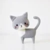 Handmade woven cat diy material bag wool crochet knitted cute little flower cat ornament doll creative gift material bag 5