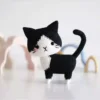 Handmade woven cat diy material bag wool crochet knitted cute little flower cat ornament doll creative gift material bag 3