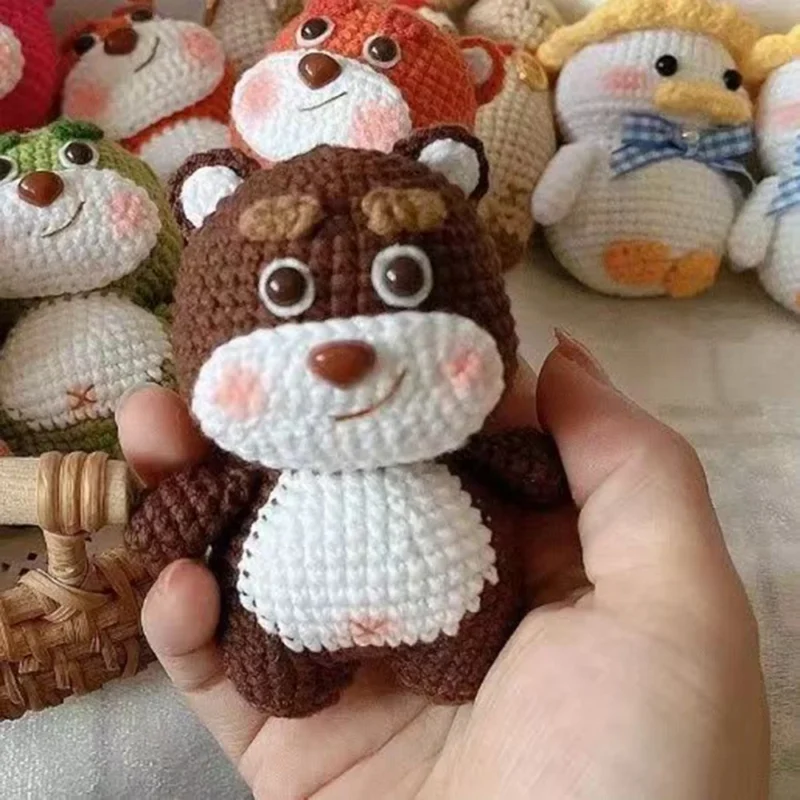Crochet kit hand knit doll bear diy knitting amigurumis doll crocheting craft kits with full set material/finished creative gift 5