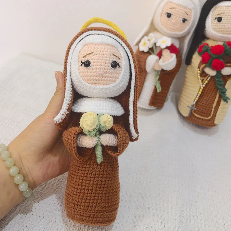 Handmade catholic saints doll religious gift for baptism, first communion santa clara santa catarina santa teresinha christmas 5