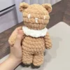 Handmade crochet bear stuffed knit and crochet toy knitting amigurumi knitting needles hook finished children's birthday gift 6