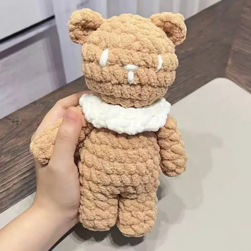 Handmade crochet bear stuffed knit and crochet toy knitting amigurumi knitting needles hook finished children's birthday gift 6