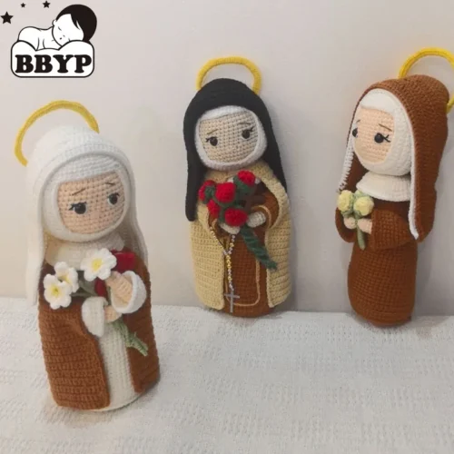 Handmade catholic saints doll religious gift for baptism, first communion santa clara santa catarina santa teresinha christmas 1