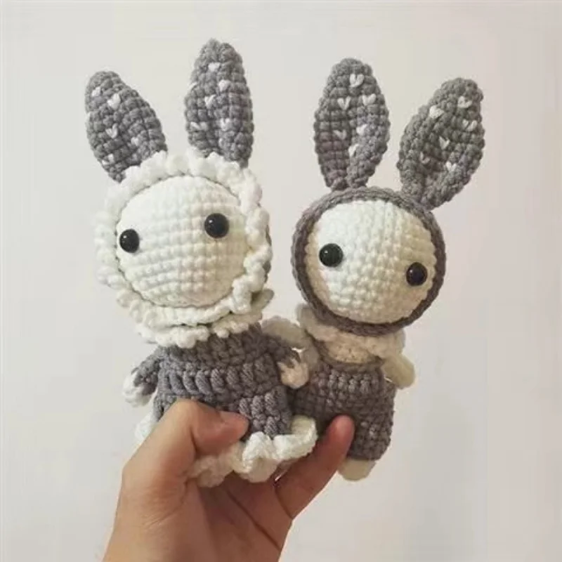 Handmade knitting cute rabbit baby materials crochet for knittin dolly knit and crochet craft set kit yarn knitting for beginner 6