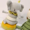 Crochet dinosaur stacking tower toy plush toys organic cotton baby educational toy, montessori inspired stacking game for toddle 4