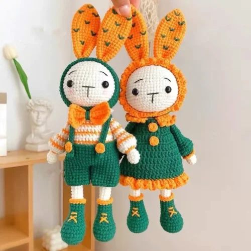 Handmade knitting rabbit materials crochet for knittin dolly knit and crochet craft set kit yarn knitting for beginners 1