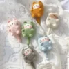 Handmade crochet cat keychains finished knitting animal dolly keyring cartoon cute small cat charms yarn for hook backpack gifts 1