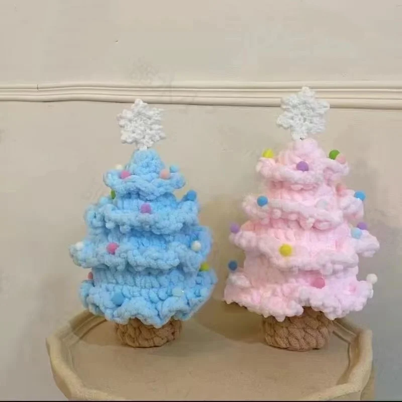 Christmas trees crochet diy material set kit christmas decoration knitting supplies amigurumi trees pattern hook creative gifts 5