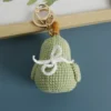 Handmade creative crochet stuffed key chain kawaii knitted cartoon yali doll key ring pendant car schoolbag keychain 2